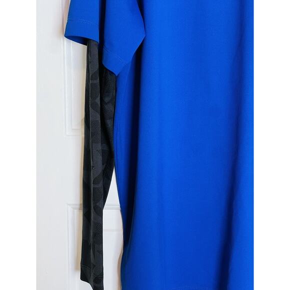 Nike Golf Polo Blue Black Dri-Fit Tour Performance Long Sleeve Athletic Shirt XL - Picture 2 of 9